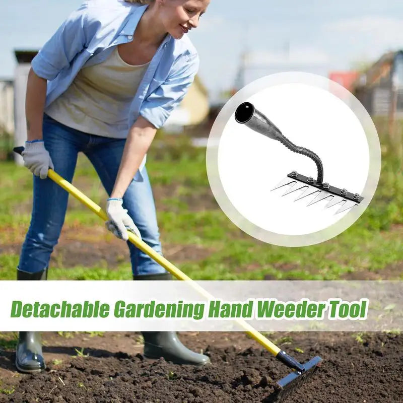 Hand Weeder Tool Uprooting Puller Manual Detachable Remover Efficient Ergonomic Weeding Uprooting Tool for Easy Use in Your Yard