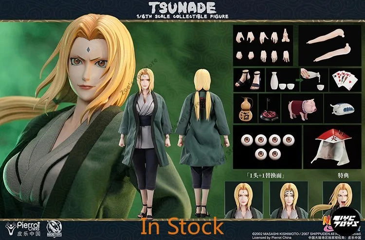 In Stock Rocket Toy Fifth Generation Naruto Tsunade ROC-009 Naruto Shippuden Action Figure Anime Model Trendy Toy Desktop Doll