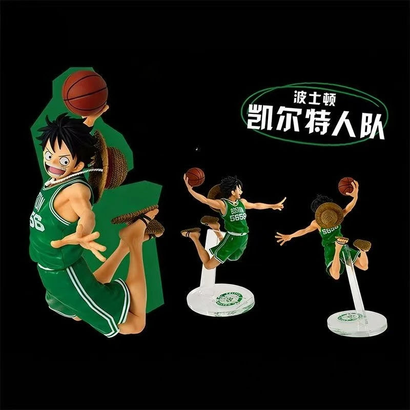 One Piece Luffy Action Figure Golden State Warriors Boston Celtics New York Knicks Los Angeles Lakers Anime Collectible Model