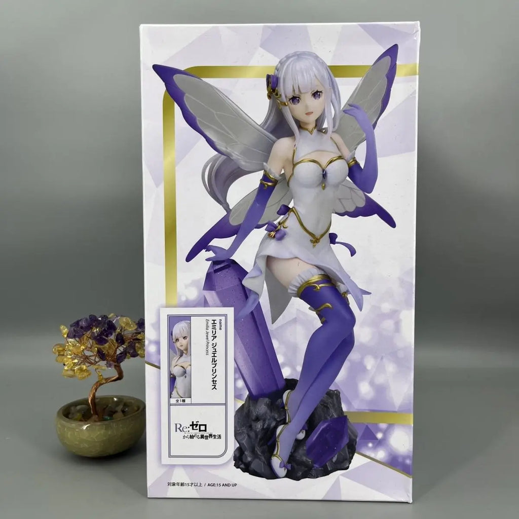 Original elCOCO Emilia Ram Rem Jewel Princess Re 1/7 Anime Figure Model Toy