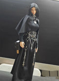 In Stock 1/6 Scale Fashion Temperament Exquisite Style Cloak Black Long Sleeve Dress Set Fit 12inch Action Figure Models