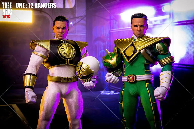 In Stock Tree New Toys 1/12 Scale Mighty Green White Power Rangers 6Inch Anime Action Figure Full Set Toy Gift for Fans