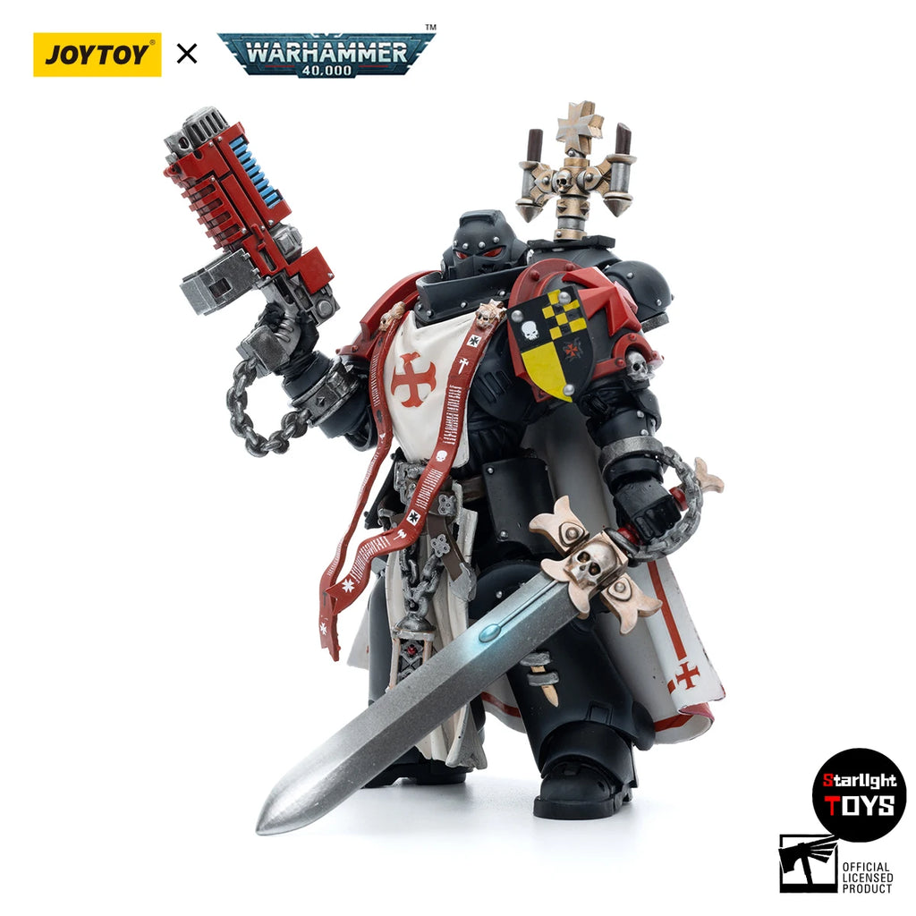 JOYTOY Warhammer 40K Black Templars Sword Brethren Brother Lombast Model Toy Doll 1/18 Action Figure