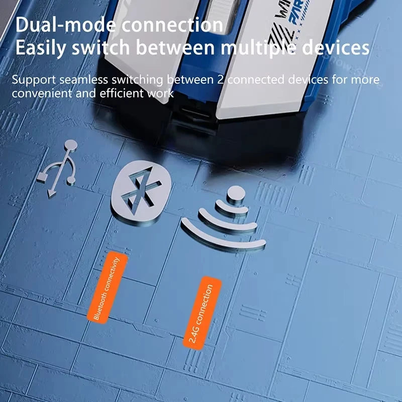 2.4G Wireless Mouse Bluetooth 5.4 Mouse Dual-Mode Gaming Mice E-Sports Rechargeable Mouse 1600DPI PC Gamer Mouse For Computer