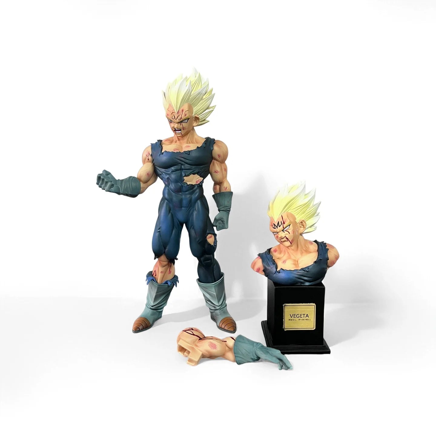 New In stock: Vf Statue, Dragon Ball Z Vegeta Figure, Replaceable Head Sculpture, Majin Vegeta Articulated Figure, 28cm inches