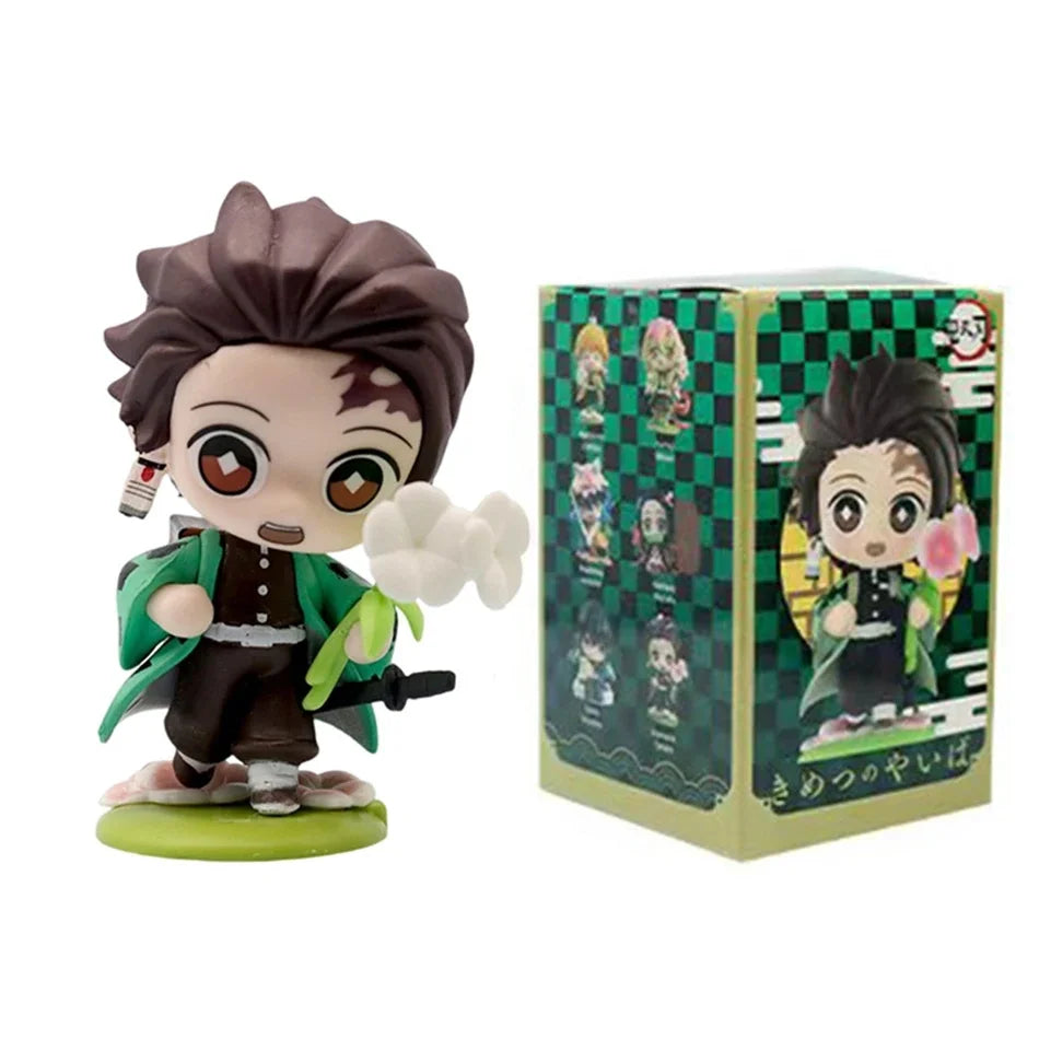 12 Styles Demon Slayer Anime Figure Set Q Version PVC Collectible Model Toy for Kids Adults Anime Fans Gift