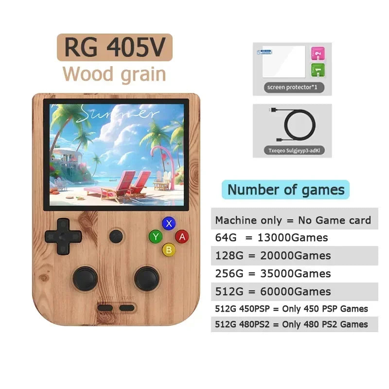 ANBERNIC RG405V Official Store Retro Portable Handheld Video Game Console 4 INCH IPS Touch Screen Android 12 PS2 512G PSP 3DS