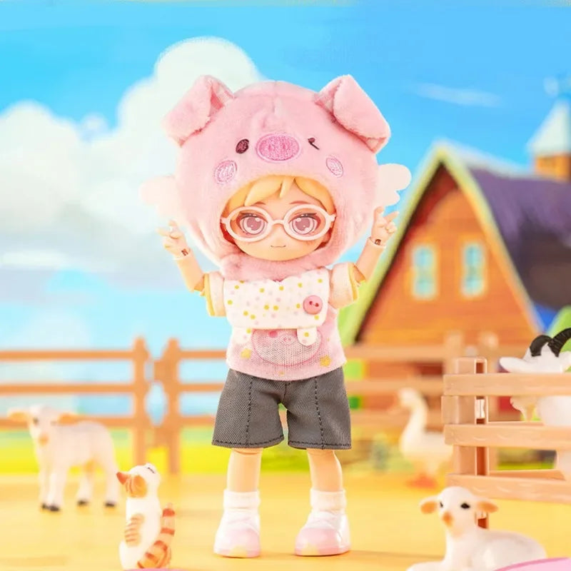 In stock PEETSOON Garden Party Series Ob11 1/12 Bjd  16cm Cute Action Anime Figures Kawaii  Toys figure Dolls Gift Toys