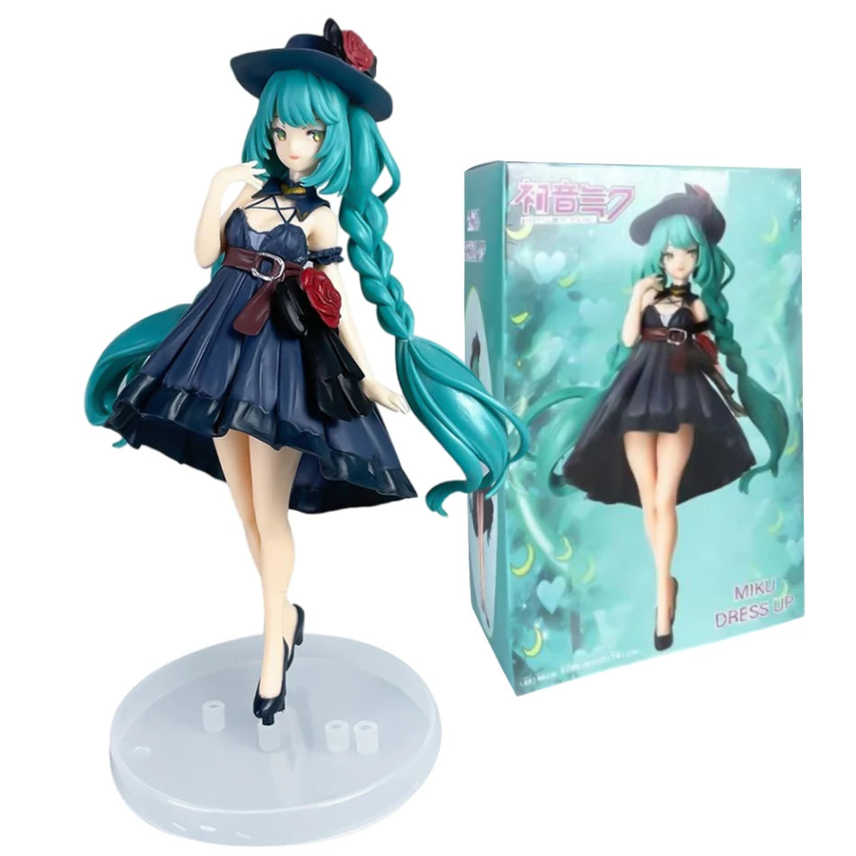 20CM Anime Hatsune Miku Action Figures Trio Try iT Figure Outdoor Dress Kawaii Anime Figurines Model Toy Gift Desktop Decoration