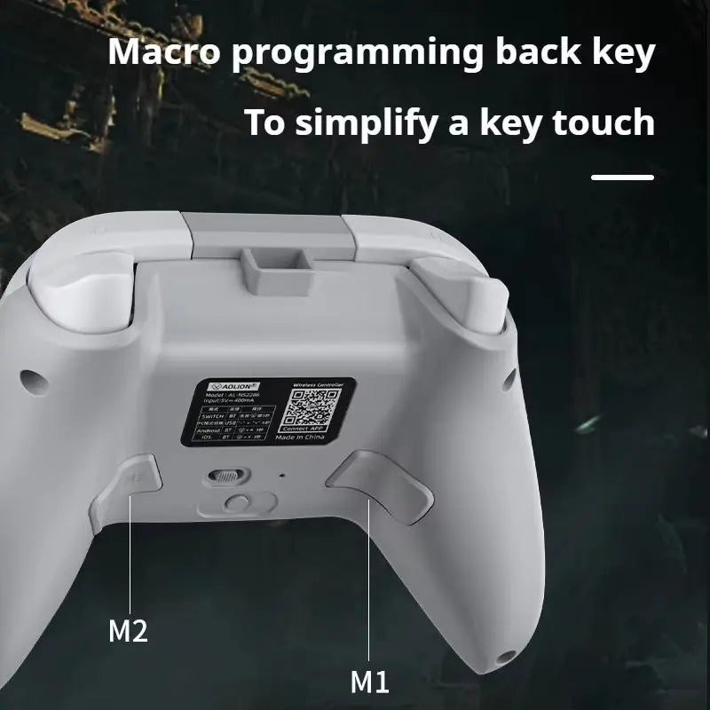 Wireless Game Controllers with Dual Hall Joystick Trigger 0.1mm Accuracy RGB Compatible for PC/Switch(iOS/Android/Stream)