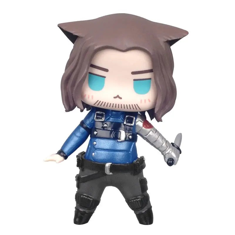 Captain America Winter Soldier Spiderman Q Edition Spider-Man hand-made office figure creative personality car desktop ornaments