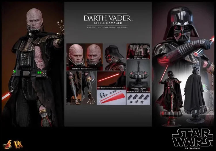 Genuine Hot Toys 1/6 Dx44 Dx45 Star Wars Darth Vader Battle Damage Edition Doll Decoration Surprise Birthday Gift