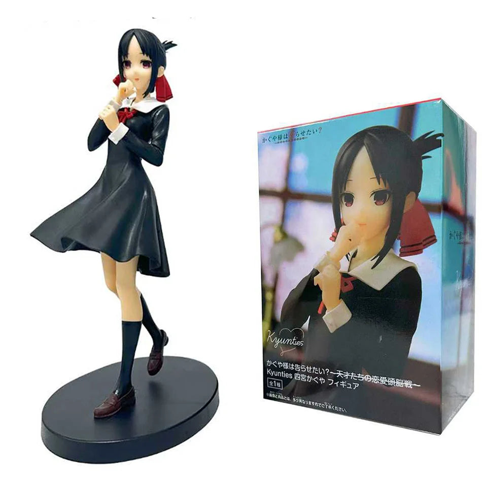 18cm Anime Figure Love is War Fujiwara Chika Shinomiya Kaguya Kawaii Girl  Action Figure Collectible Model Doll Toy Gift