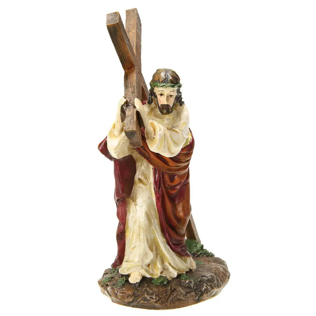 Crucifix Statue Jesus Cross Resin Statue Christ Figure Catholic Religious Accessories Decor