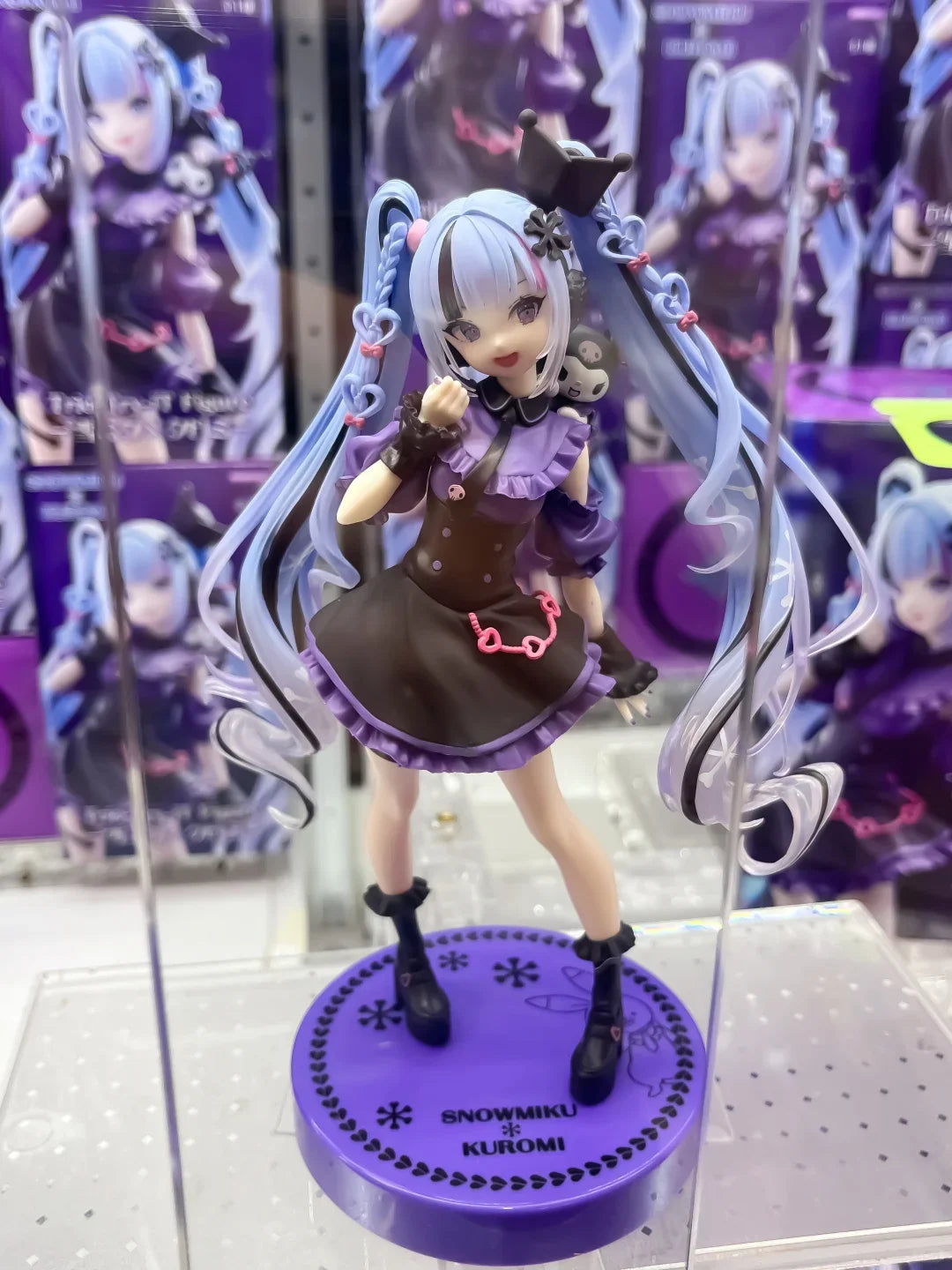 Genuine FuRyu Hatsune Snowmiku Kuromi Action Figure Trendy Doll Garage Kit Desktop Ornament Decoration Toy Girl Birthday Gift
