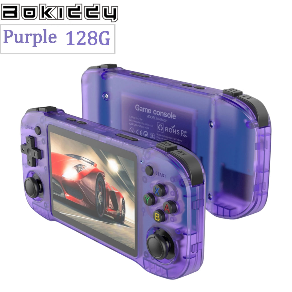 BOKIDDY R46H Retro Handheld Console Classic Game 4.2 inch HD IPS Screen Portable Video Player MAX 128G 29K Game R36H Best Gift