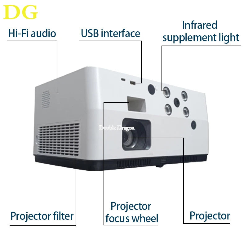 Short Throw & Long Throw 3LCD Laser Projector with Infrared Shooting Game Guns – 4000 Lumens, Android RK3576, Long-Life Laser