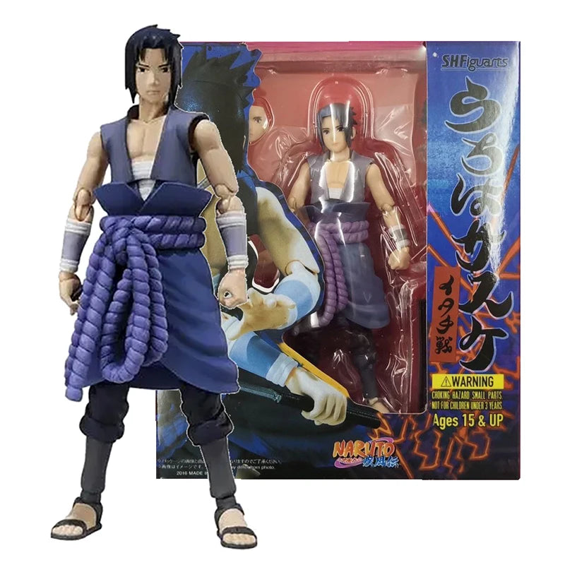 14cm Shf Naruto Shippuden Figures Uchiha Sasuke Action Figure PVC Collectible Ornaments Anime Sasuke Movable Model Toys Gifts