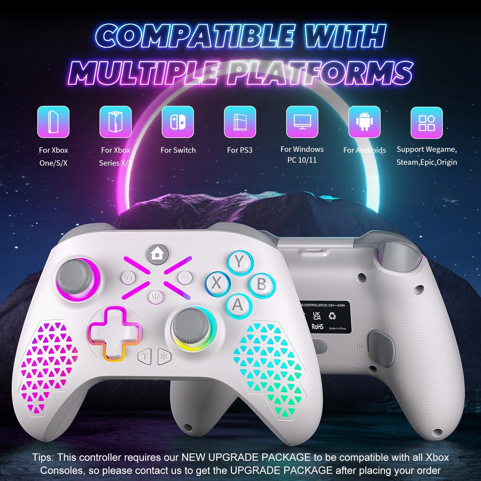 Controller for Xbox ONE All Series Consoles/Android/PC Gamepad Wireless 2.4G Support for Steam/Wegame/Epic/Origin Platform Games