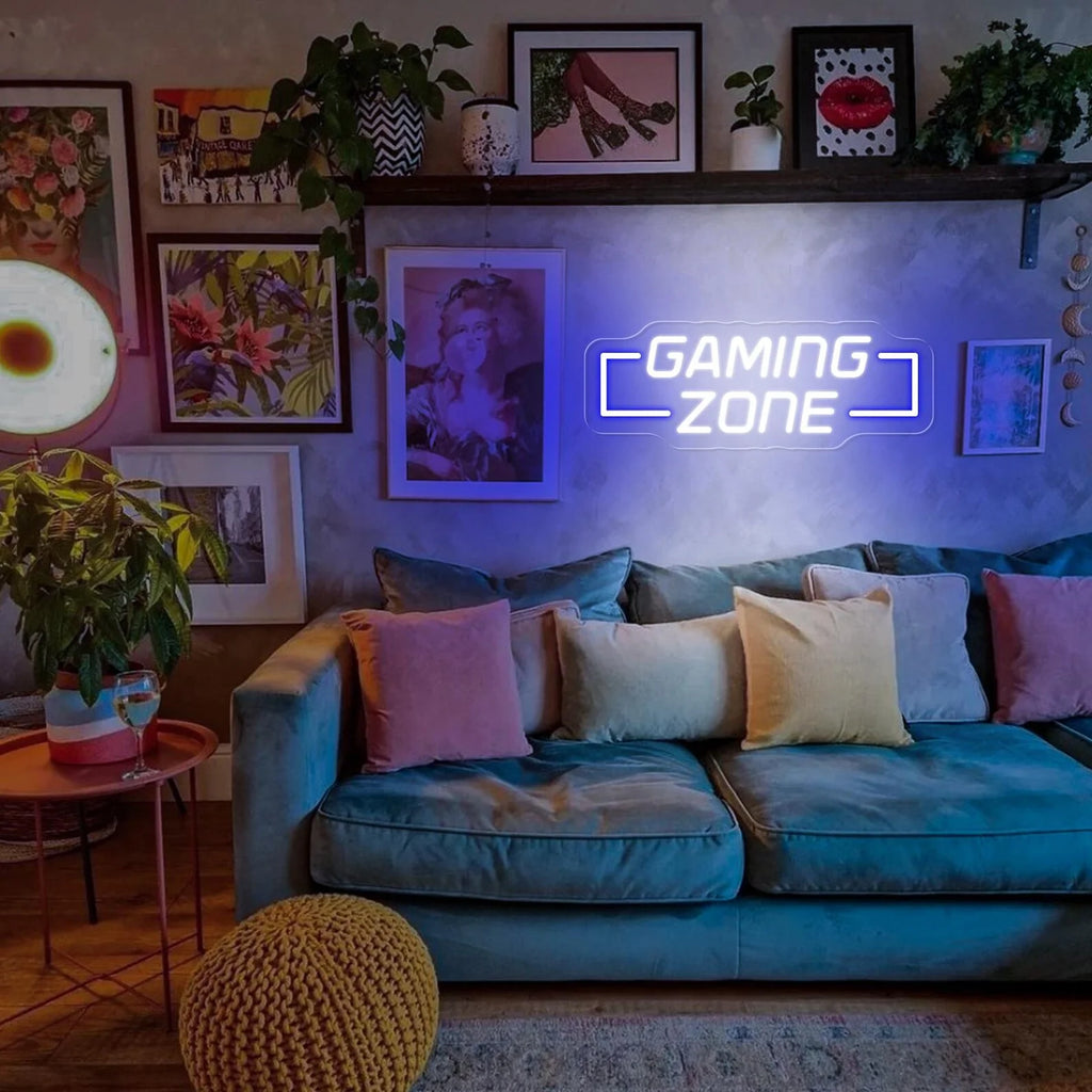Game Zone Neon Sign Wall Art Decor Game Room Decor Gaming Wall Art Decor Gamer Birthday Gift For Him Mancave Decor Arcade Sign