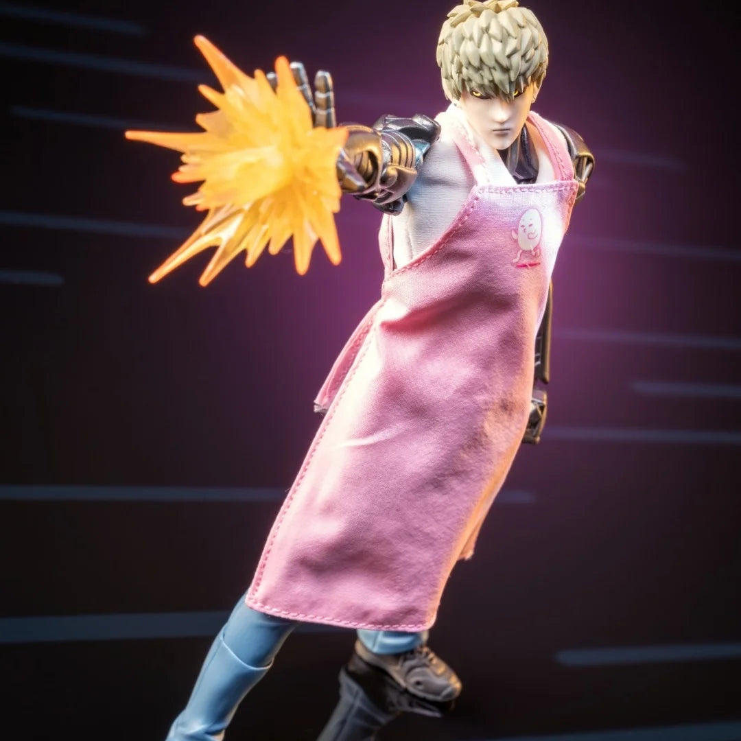 ONE PUNCH MAN Shf Anime Handmade KAIYODO Vest stand collar white vest pink apron Built In Iron Wire Is Suitable for 1/12 Toy