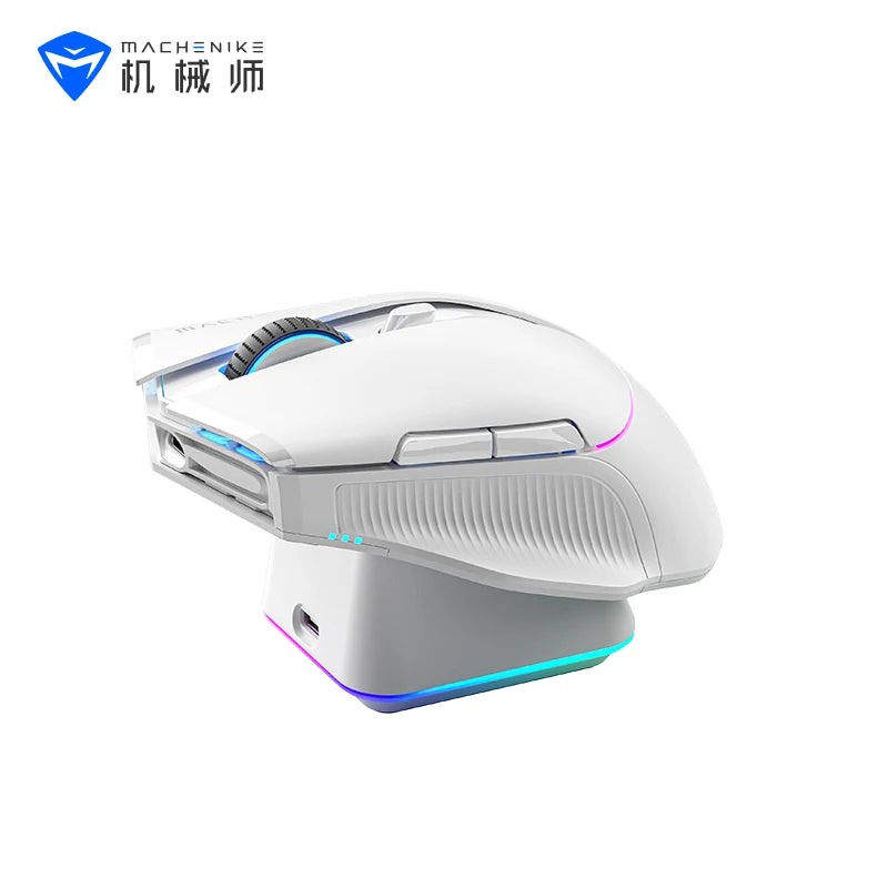 MACHENIKE L8Pro Wireless Gaming Mouse With Charging Dock PAW3395 Optical Sensor Adjustable Scroll 8K+2K Polling RGB For Gamer