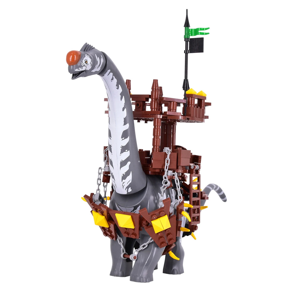 2025 New Jurassic Dinosaur Titanosaurus Dinosaur Seat Buildable Dino with Fortress Structure Ladders Flag