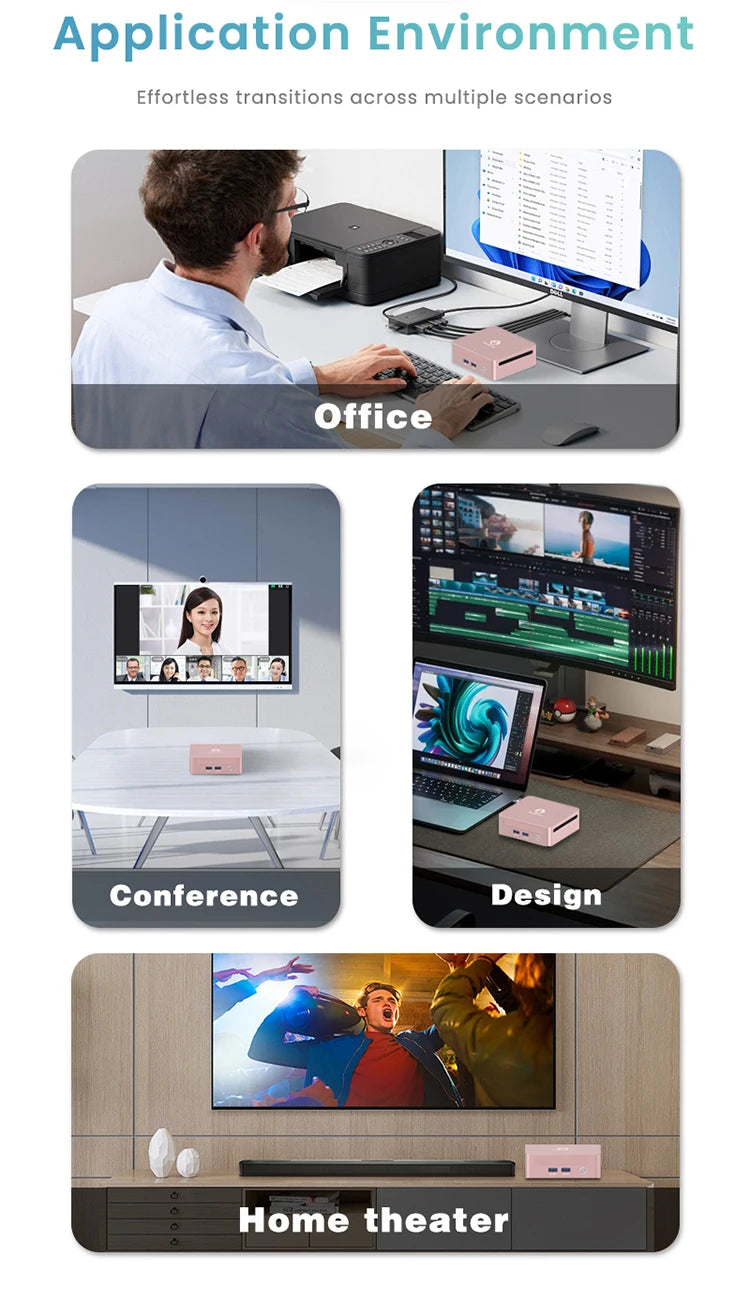 GenMachine Ryzen PRO 6800H MINI PC Windows 11 8C/16T 3.2Ghz LPDDR5 6400Mhz 24G RAM 256G ROM WIFI6 BT5.2 Diy Gaming Computer