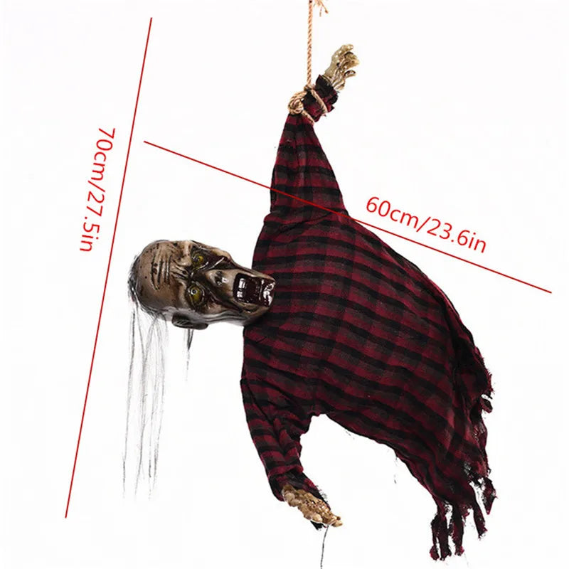 1pc Halloween Hanging Witch Ghost with LED Eyes Scary Sound Animated Zombie Prop for Haunted House  Halloween Party  Decoration