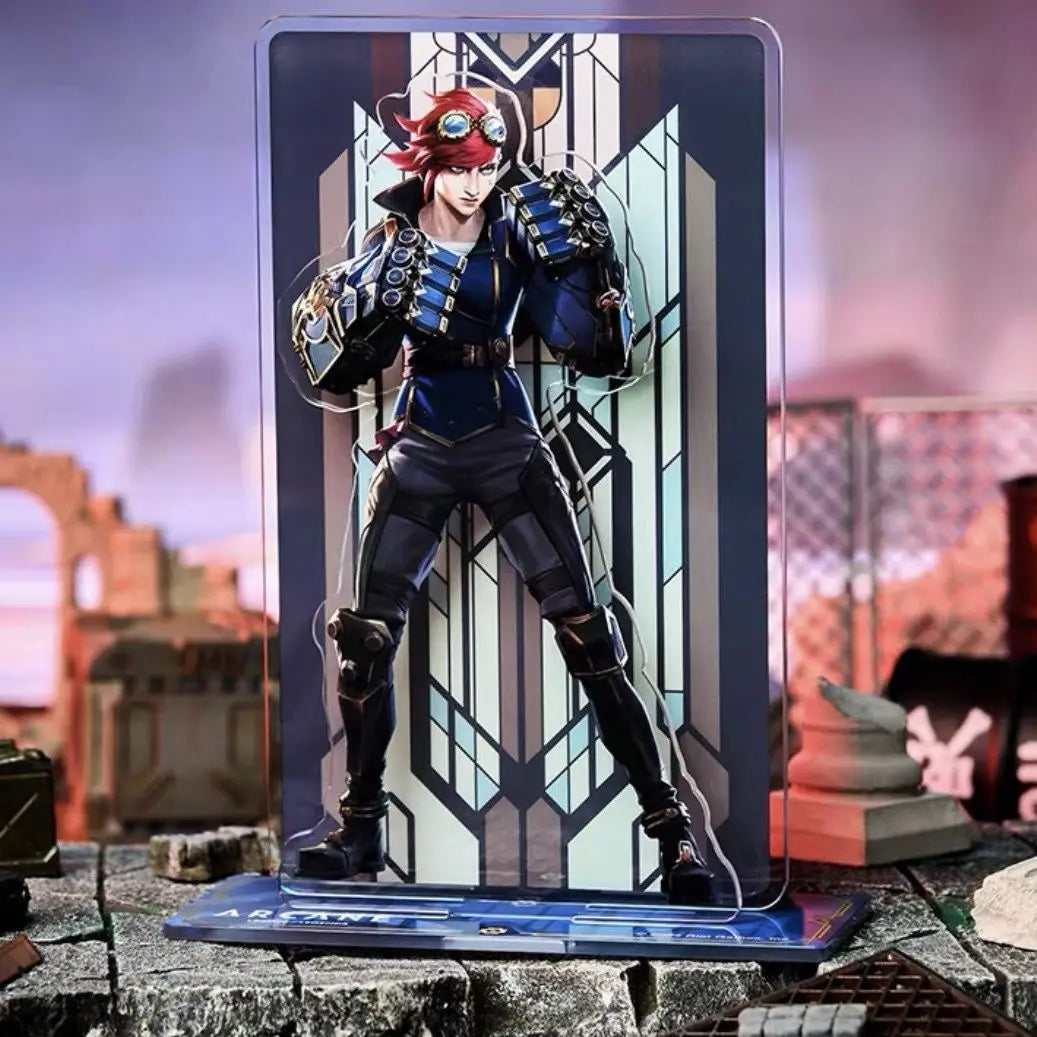 Hot Game League Of Legends City Of Two Cities Jinx Vi Caitlyn Kiramman Sign Perimeter Cartoon Anime Figure Model Decor Gift