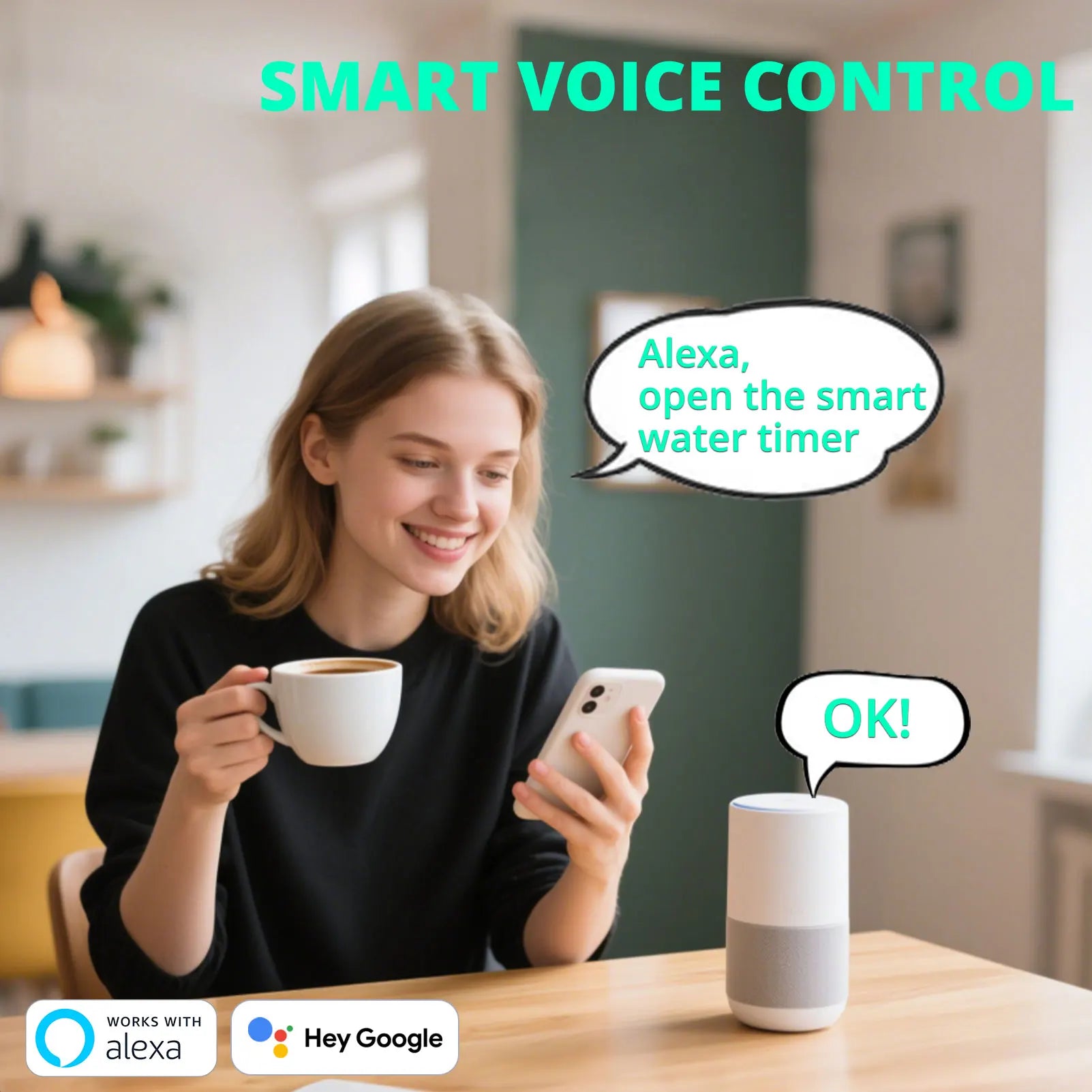 2-Zone Smart Water Timer for Garden Hose with APP Remote Control, Manual Watering, Rain Delay Watering, for Lawn, Garden