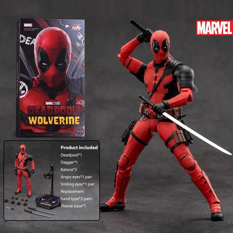 New ZD Toys Deadpool & Wolverine Model 7in 1/10 Action Figures Deadpool Model Marvel Superheroes Collection Ornaments Boys Gifts