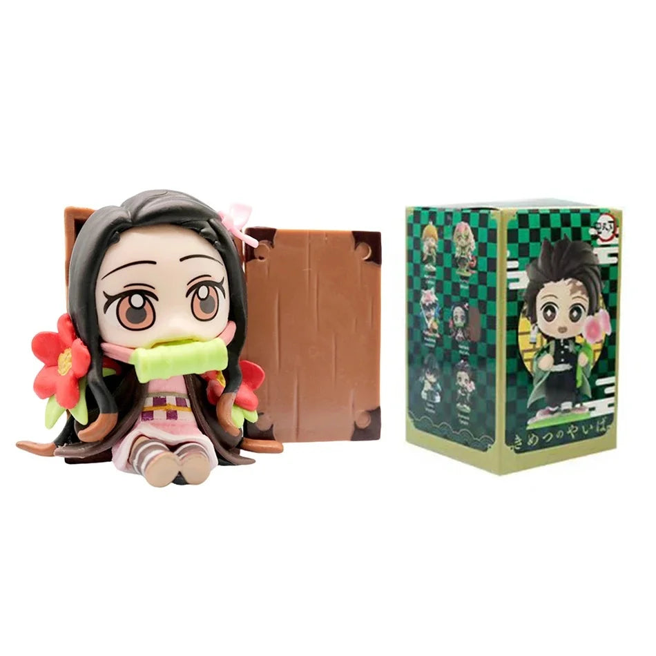 12 Styles Demon Slayer Anime Figure Set Q Version PVC Collectible Model Toy for Kids Adults Anime Fans Gift