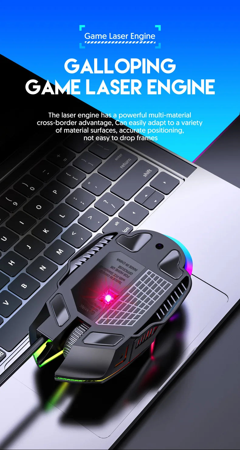 Gaming Mouse Ergonomic 5500 DPI USB Computer Mouse Gamer RGB Mice Macro Programming Mechanical Mouse For Game Computer Laptop