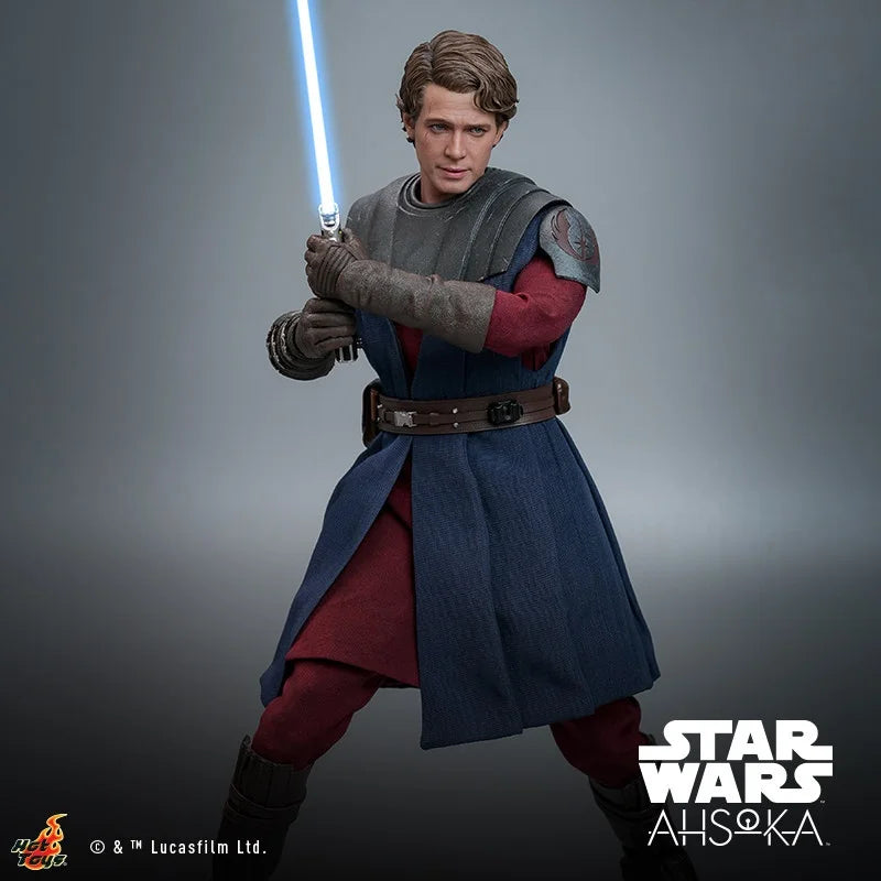 Hot Toys Star Wars Anakin Skywalker 1:6 Scale Action Figure The Clone Wars Collectible Jedi Knight With Blue Lightsaber For Fans