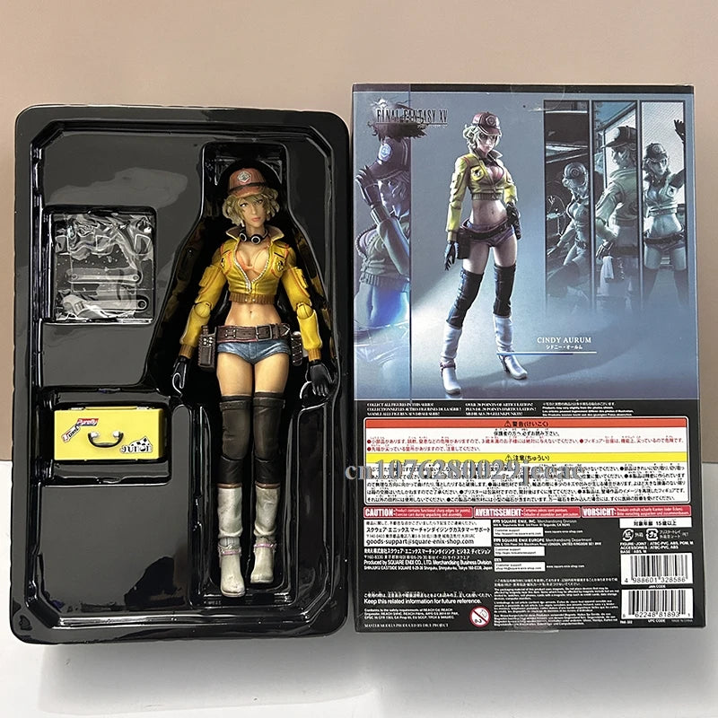PLAY ARTS XV Sexy Girl Cindy Aurum Action Figure Model Toys 27cm Joint Movable Doll Desktop Decoration Birthday Gift for Friends