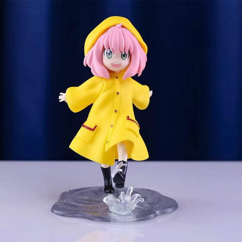 12.5CM Anime Spy × Family Anya Forger Figure Raincoat Model Toy Summer Dress Up Anya Gift Collection Action Figure
