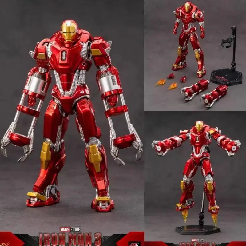 ZD Toys Marvel Iron Man MK2 Action Figure 18cm 20 Articulated Joints With Illuminated Charging Hall Of Armor Extra Hands