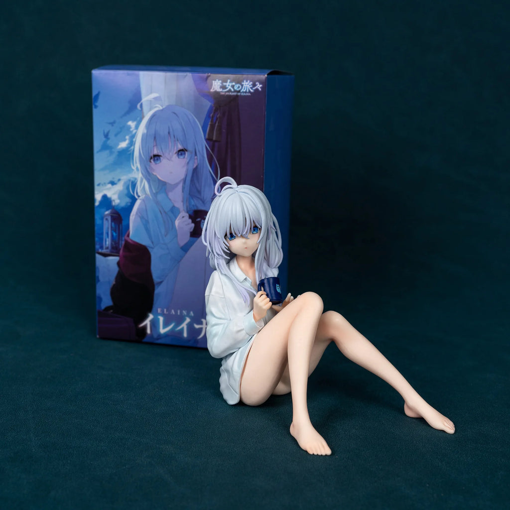 11cm The Journey Of Elaina Elaina Sitting In Pajamas Anime Girl Figure Model Statue Collection Desktop Decoration Ornament Toys