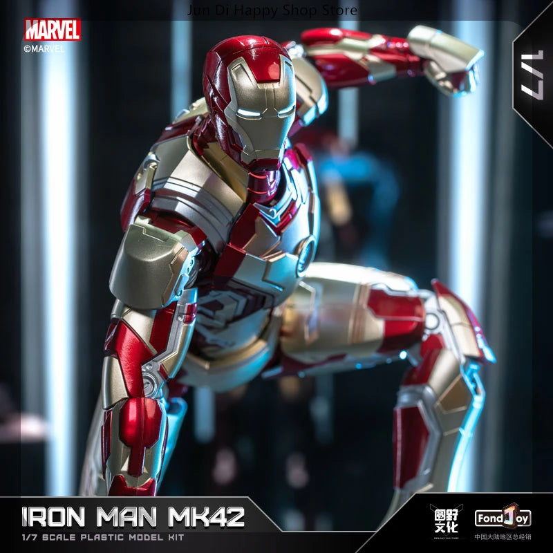 1/7 Fondjoy Marvel Iron Man Mk42/43/46 Modellbausatz, offizielle lizenzierte Sammlerfigur mit Sockel, für Jungen, Erwachsene, Fans, Geschenke