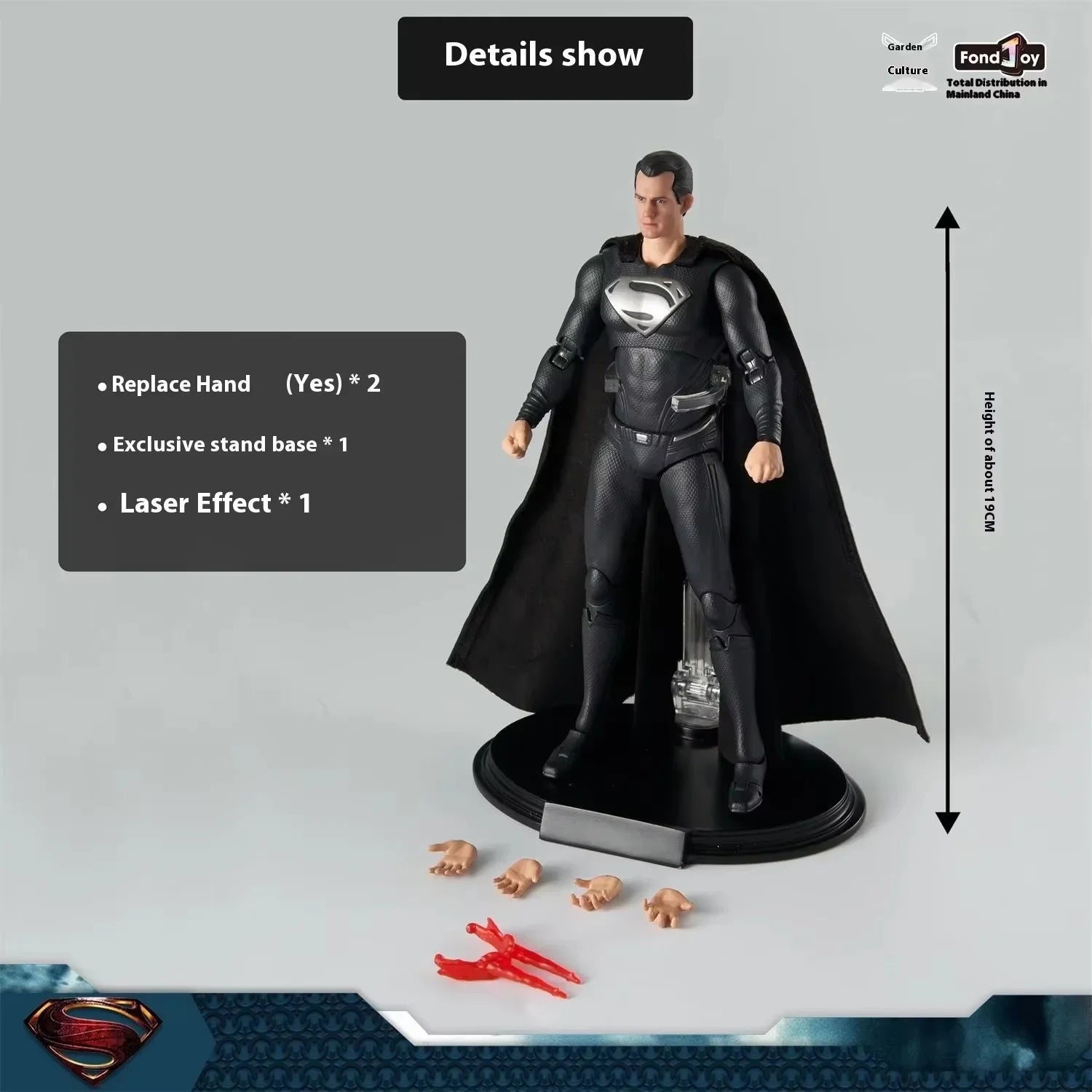 Original Fondjoy Dc Authentic Authorization Justice League 1/9 Black Superman Handmade Joint Moving Dolls Models Toys Gifts