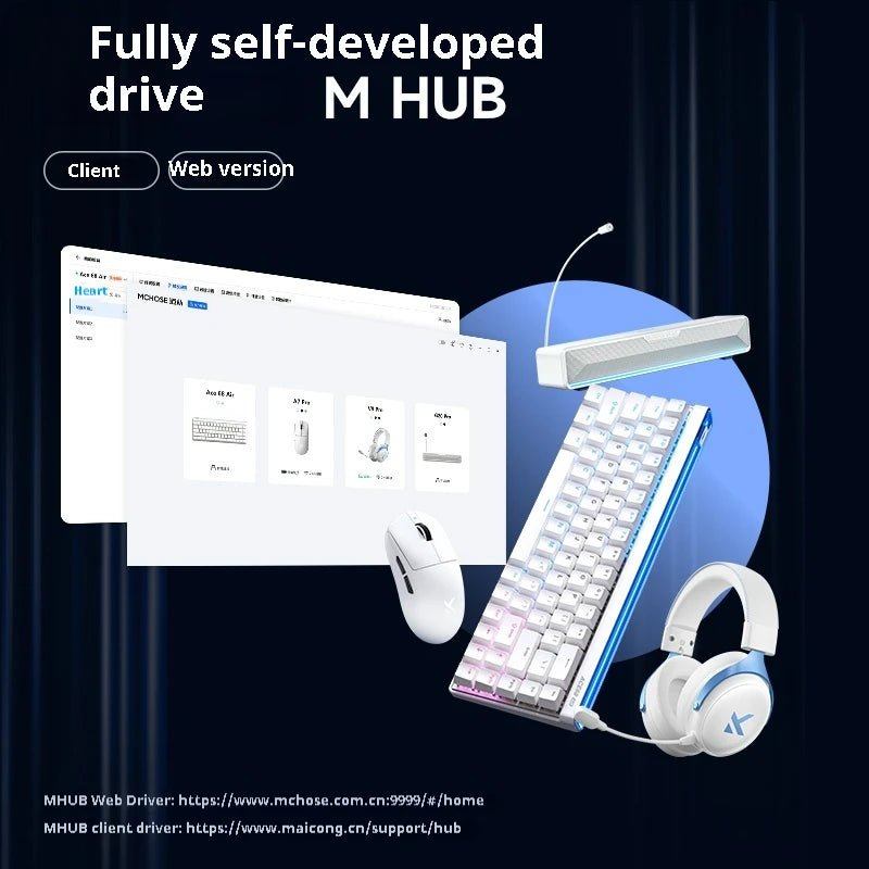 Mchose Ace68 Air Gaming Keyboard Hall Effect 0.005mm Rapid Trigger 8K Polling Rate Dynamic RGB Light Box Magnetic ACE68HE Air