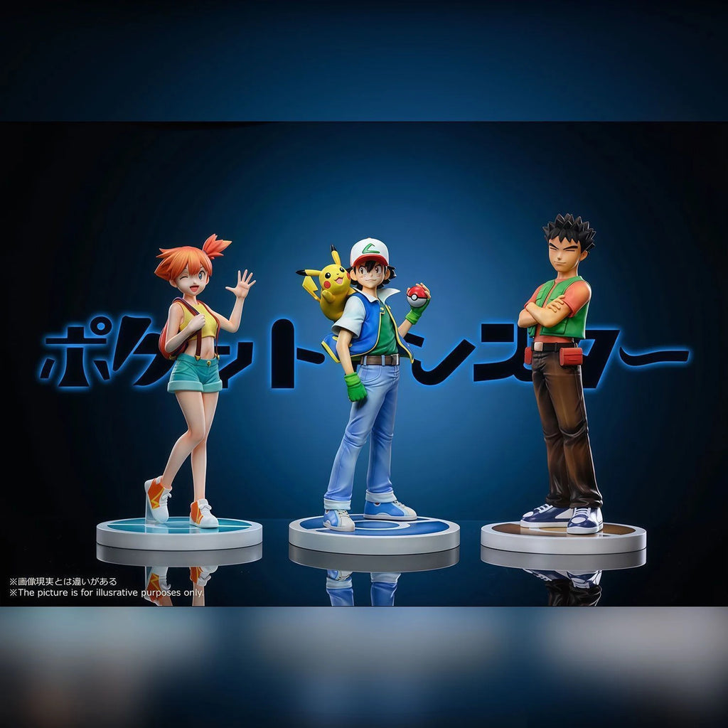 In Stock 8-18cm Ash Ketchum Anime Figure Brock Action Figure Misty Figurine Gk Statue Model Doll Collection Ornament Toys Gifts