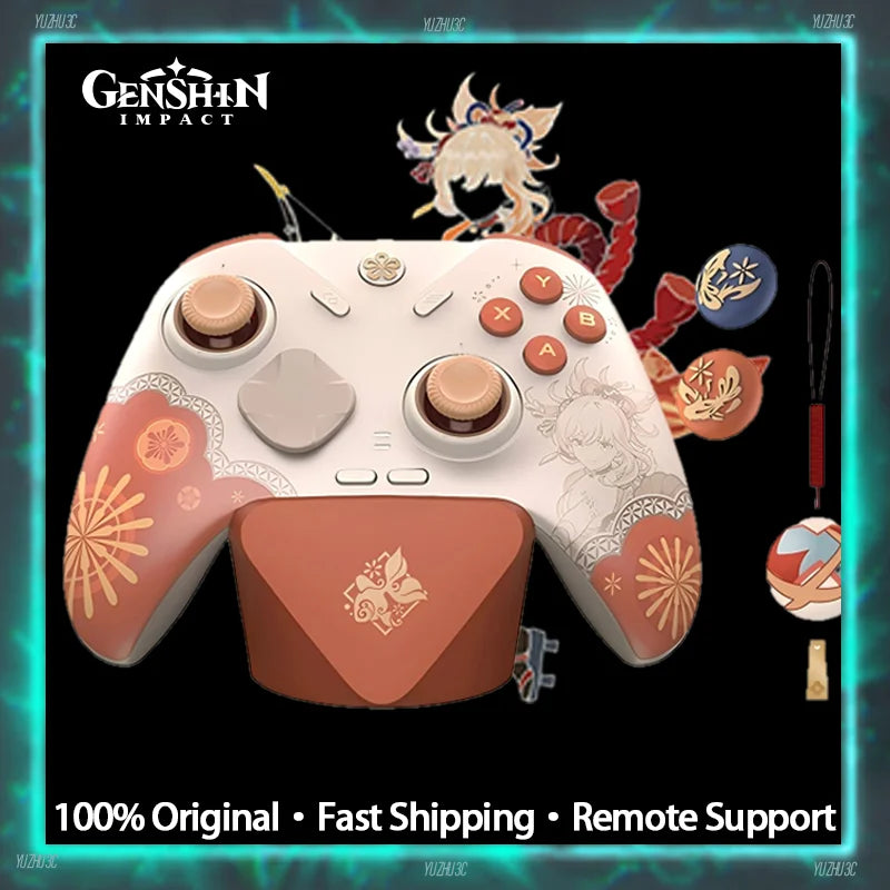 miHoYo Genshin Impact Yoimiya Wireless Gaming Controller Gift Box Accompanying Ornaments with Magnetic Charging Base for Steam