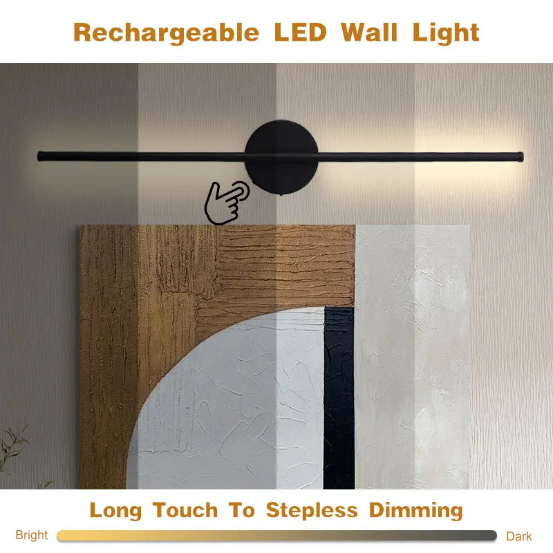 USB Rechargeable Battery LED Wall Lights with Remote Control Wireless Touch Switch Dimmable Wall Lamps Wall Sconce 3000-6000K