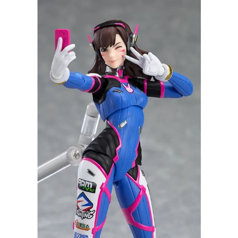 Max Factory Original Figma#408 D.Va Song Hana 140mm Anime Action Figures Toys for Boy Christmas Gift Collectible Model Ornaments