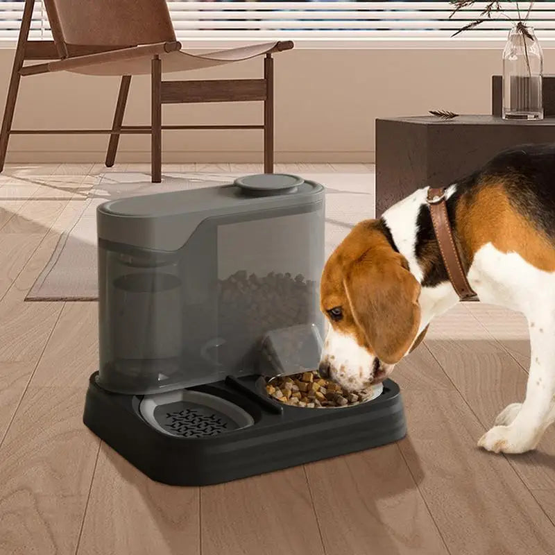 Automatic Fish Feeder Food And Water Dispenser For Pets Splash-proof 2-in-1 Feeding Dispenser For Travel Multi-pet Households