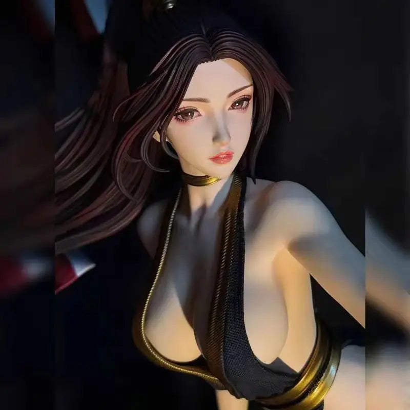 43 cm großer Mai Shiranui Faltfächer, hübsche Mädchenfigur, handgefertigte Anime-Puppe, Szene-Statue, Sammlerstück, handgefertigte Tischdekoration, Geschenk