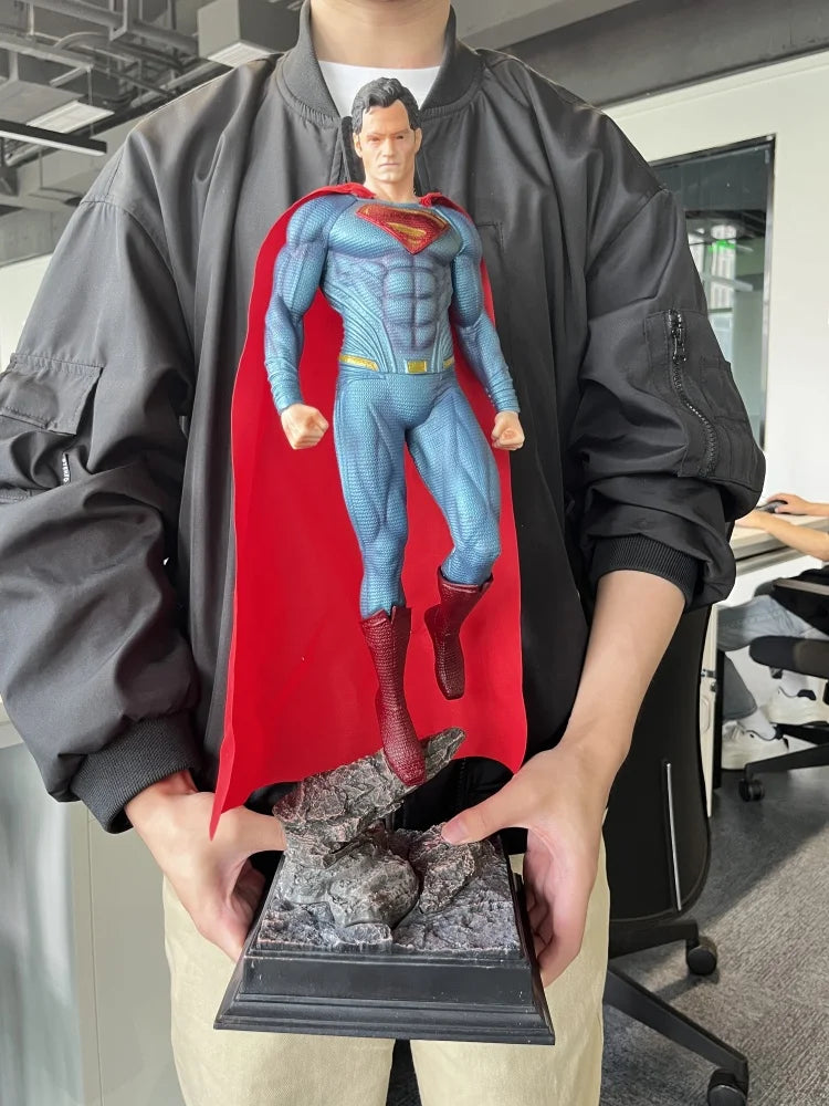 50 cm Superman Anime Figur Superman Dawn Of Justice Actionfigur PVC 2 Köpfe 2 Hände Statue Ornament Kinderspielzeug Geschenk