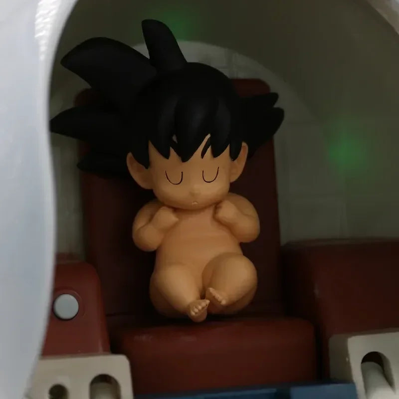 Dragon Ball Super Saiyajin Goku Vegeta Raumkapsel Raumschiff Leuchtende Dekoration Modell Desktop Ornamente Sammlungen Spielzeug Geschenk